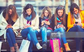Group of Young Women on Smartphones