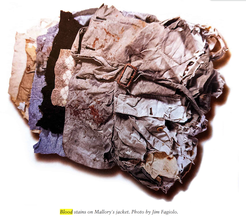 Mallory's bloody jacket
