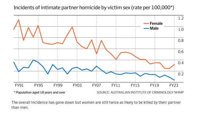 Domestic violence homicides in Australia 1991 to 2023